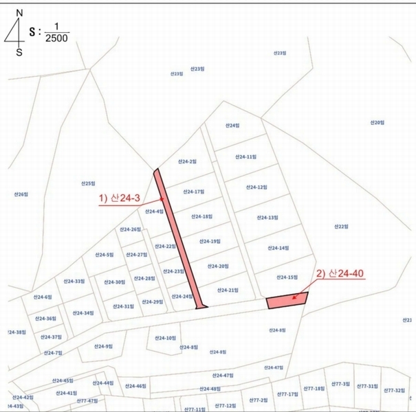 2025타경51876 충청북도 청주시 상당구 남일면 송암리 산24-40 임야 경매 이미지