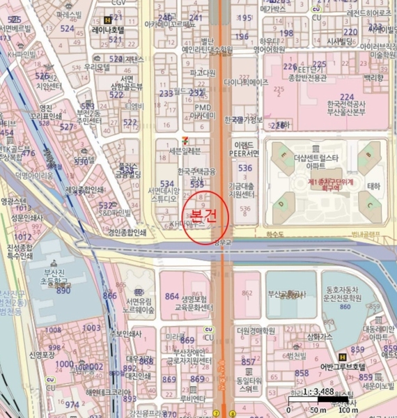 2025타경21890 부산광역시 부산진구 중앙대로 653, 디알에코시티 1층 102호 근린상가 경매 이미지
