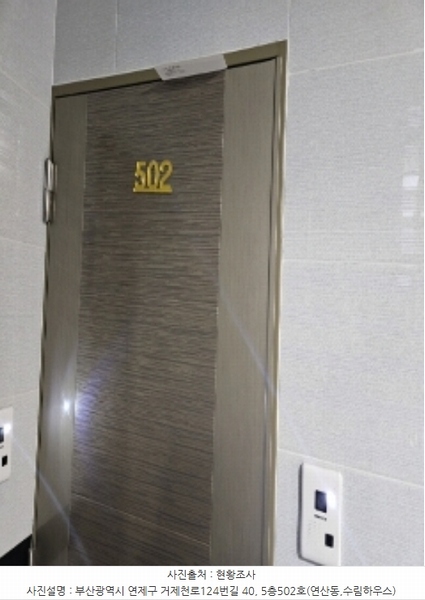 2023타경64487 부산광역시 연제구 거제천로124번길 40, 수림하우스 5층 502호 오피스텔 경매 이미지