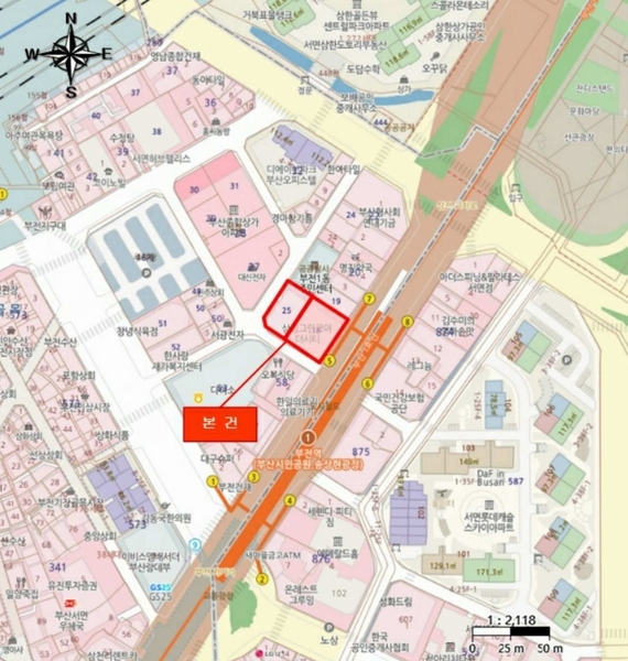 2025타경159 부산광역시 부산진구 중앙대로 797, 삼정그린코아더시티 8층 818호 오피스텔 경매 이미지