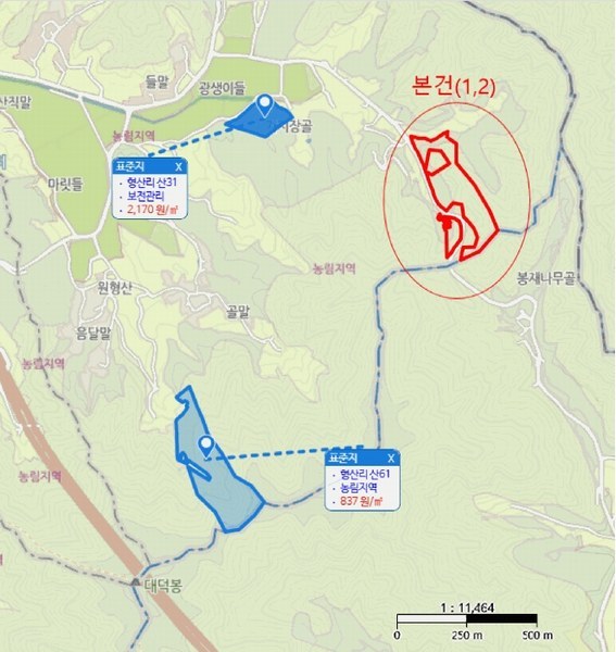2025타경20290 충청남도 청양군 대치면 형산리 15-1 임야 경매 이미지