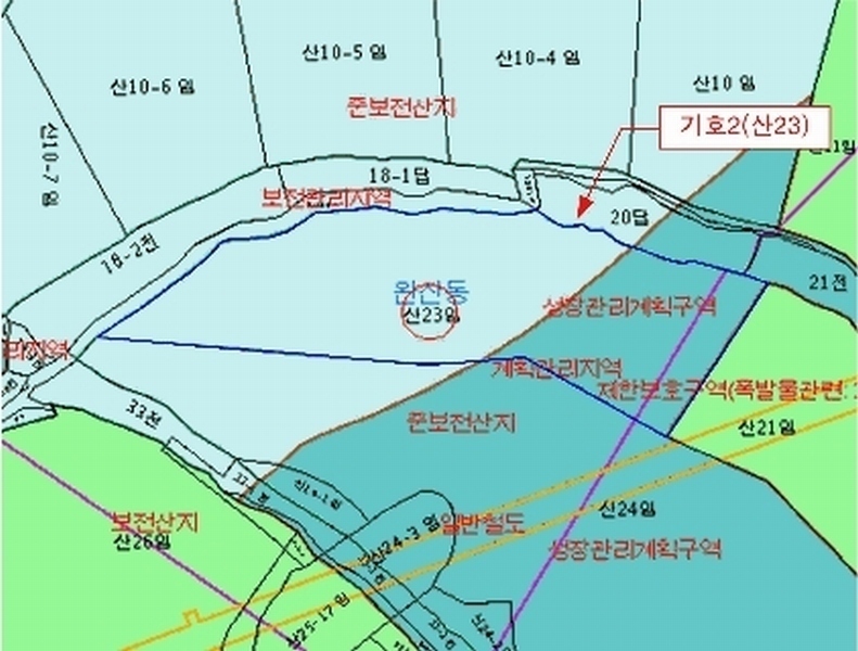 2025타경8058 경상북도 영천시 완산동 산23 임야 경매 이미지