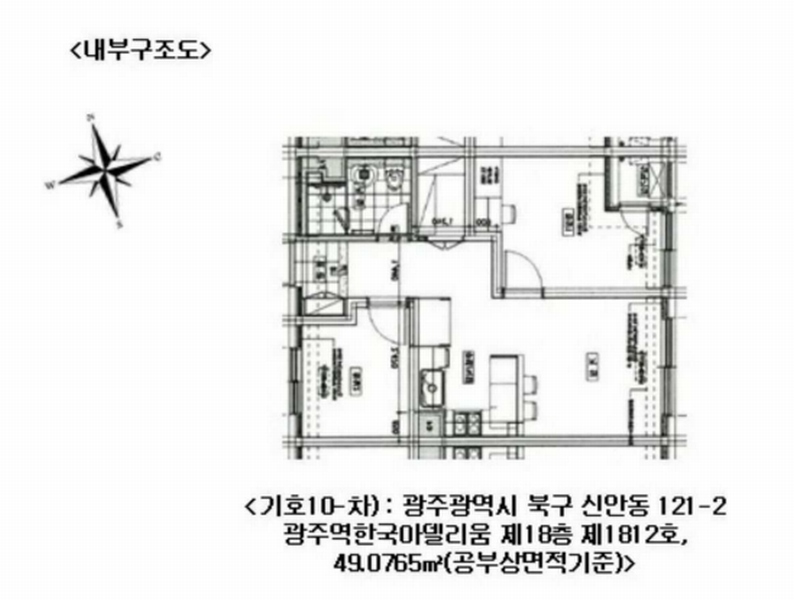 2025타경32909 광주광역시 북구 무등로202번길 6, 광주역한국아델리움 18층 1812호 오피스텔 경매 이미지