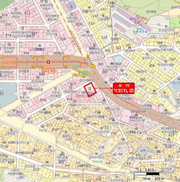 2025타경3587 부산광역시 사하구 낙동대로457번길 5, 헤리츠리더스하단 3층 301호 근린상가 경매 이미지