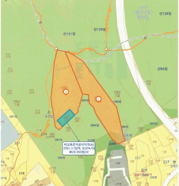 2025타경33921 광주광역시 남구 진월동 산82-12 임야 경매 이미지