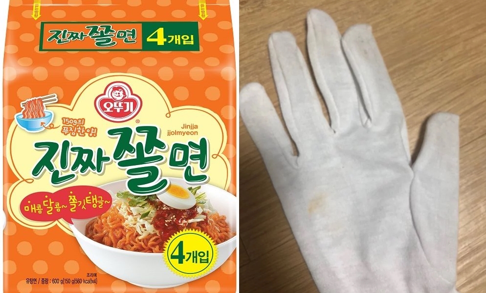 오뚜기 '진짜 쫄면' 봉지에서 공장 작업용 '장갑' 나와...