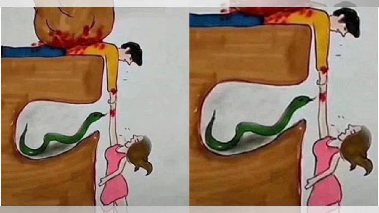 '서로에 대한 이해'를 배울 수 있는 '절벽 위 남녀의 대화' 일러스트 화제