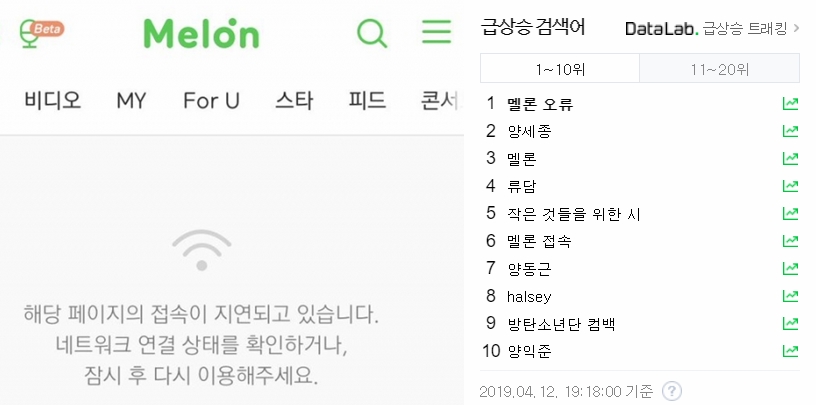 오늘(12일) 퇴근길 멜론 플레이어 오류, 무슨 일?