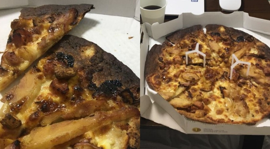 피자헛 '탄 피자' 논란, 가맹 점주 "정상 제조...교환 및 환불 불가"