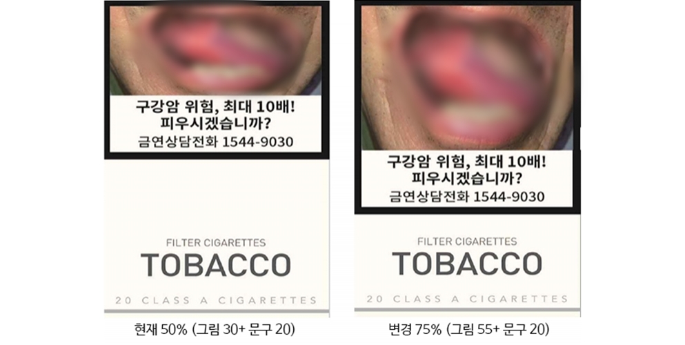 담뱃갑 경고그림 '75%' 크기로 늘어난다 “내년 12월부터 시행”