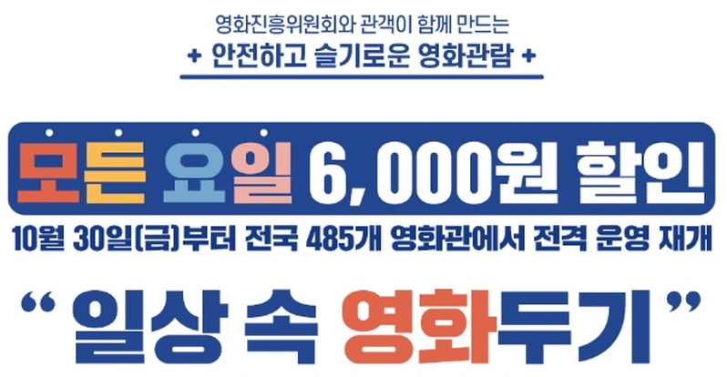 28일, 영화티켓 6000원 할인권 115만장 풀린다